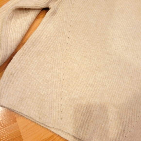 Topshop roll top cropped turtleneck sweater cream size L - Picture 3 of 9